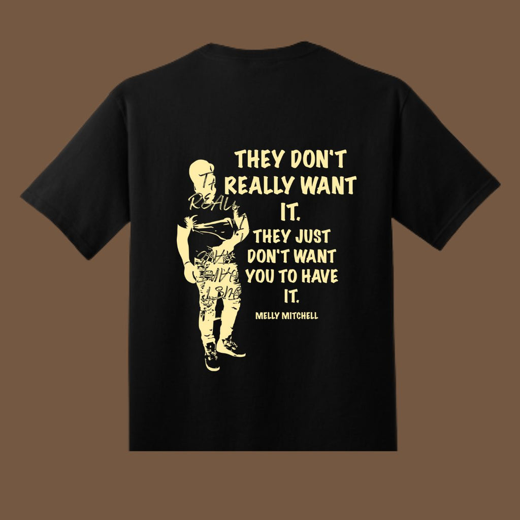 Be Mindful Hand Cropped Tee (Banana Split On Black)