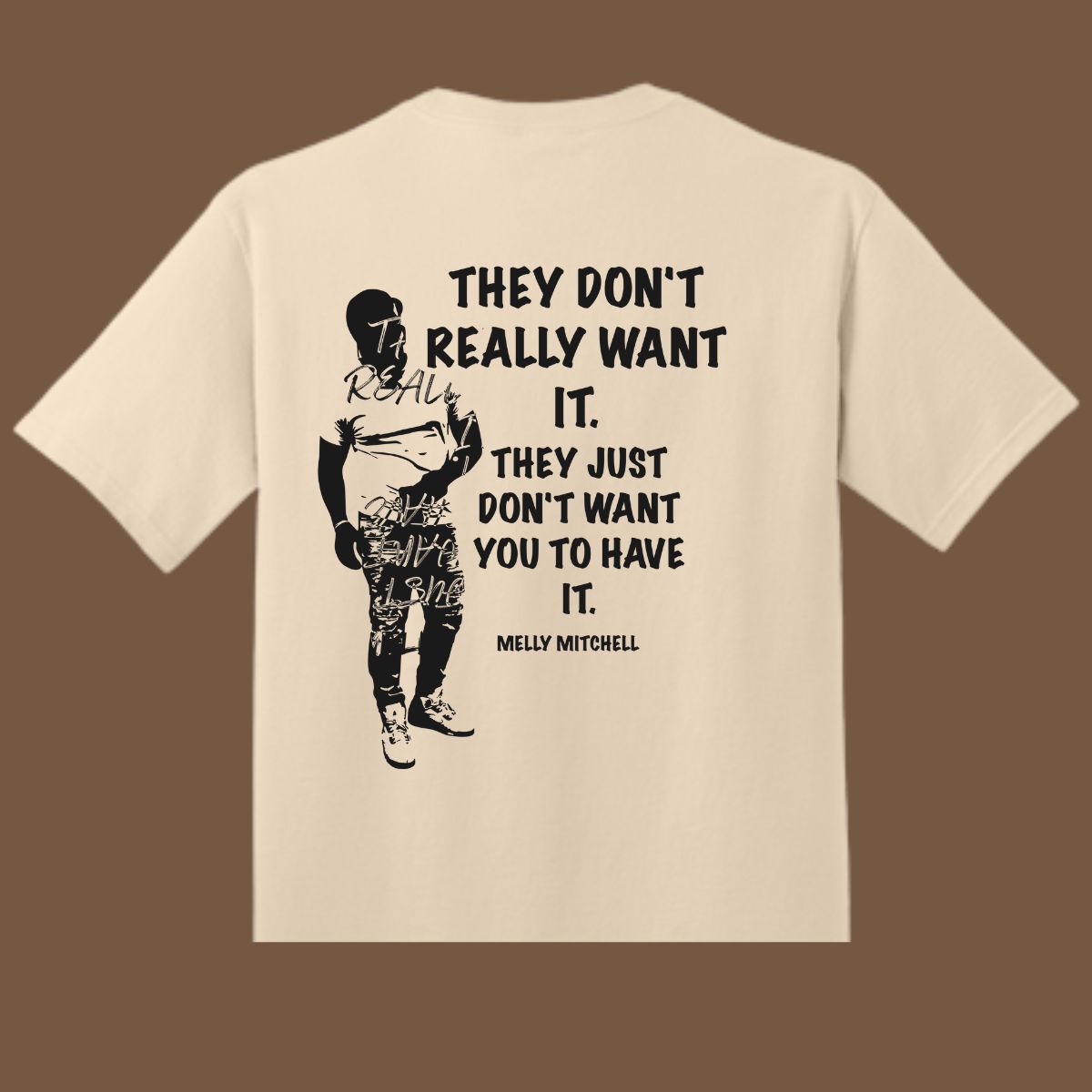 Be Mindful Hand Cropped Tee (Beige and Black)