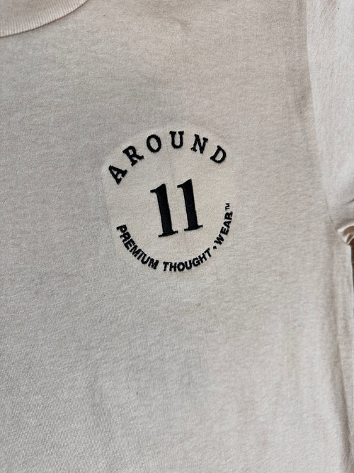 Be Mindful Hand Cropped Tee (Beige and Black)