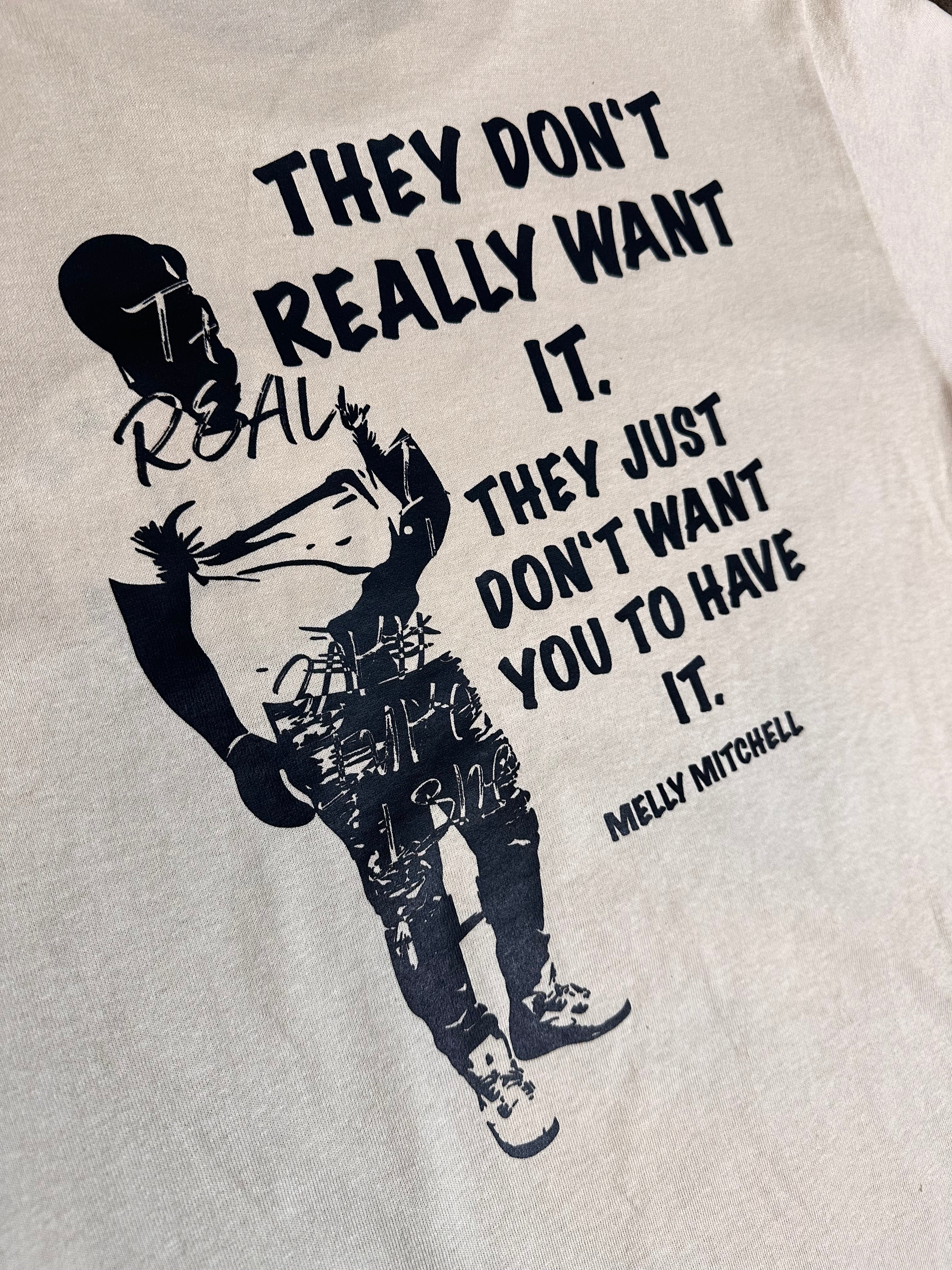 Be Mindful Hand Cropped Tee (Beige and Black)