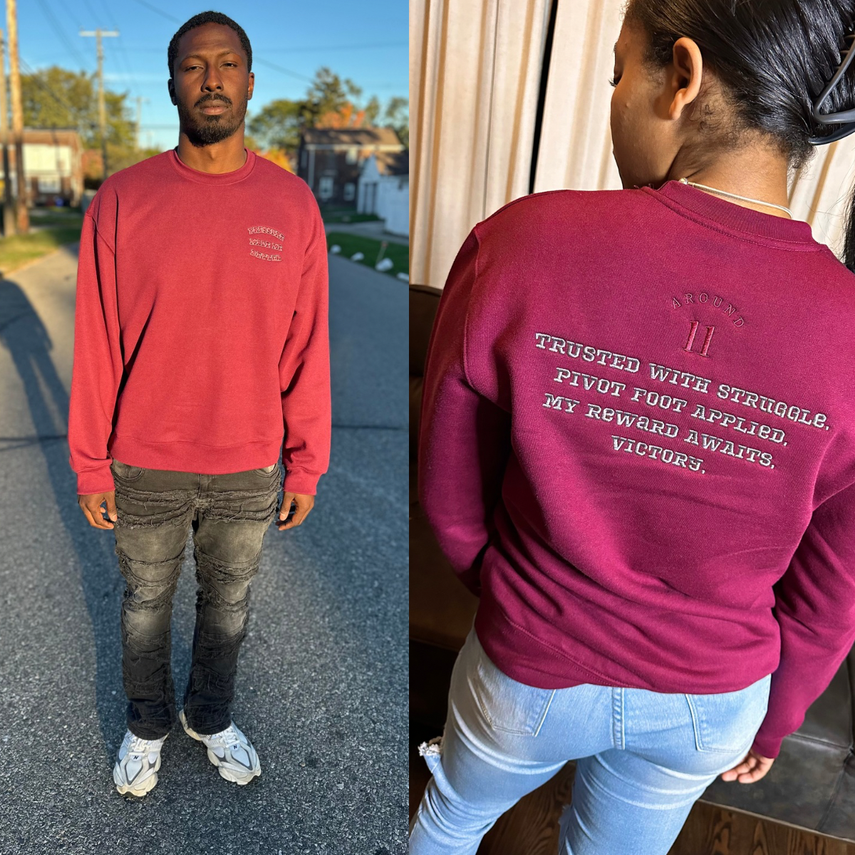 Pressure Better Baggy Sweatshirt (Maroon and Silver)