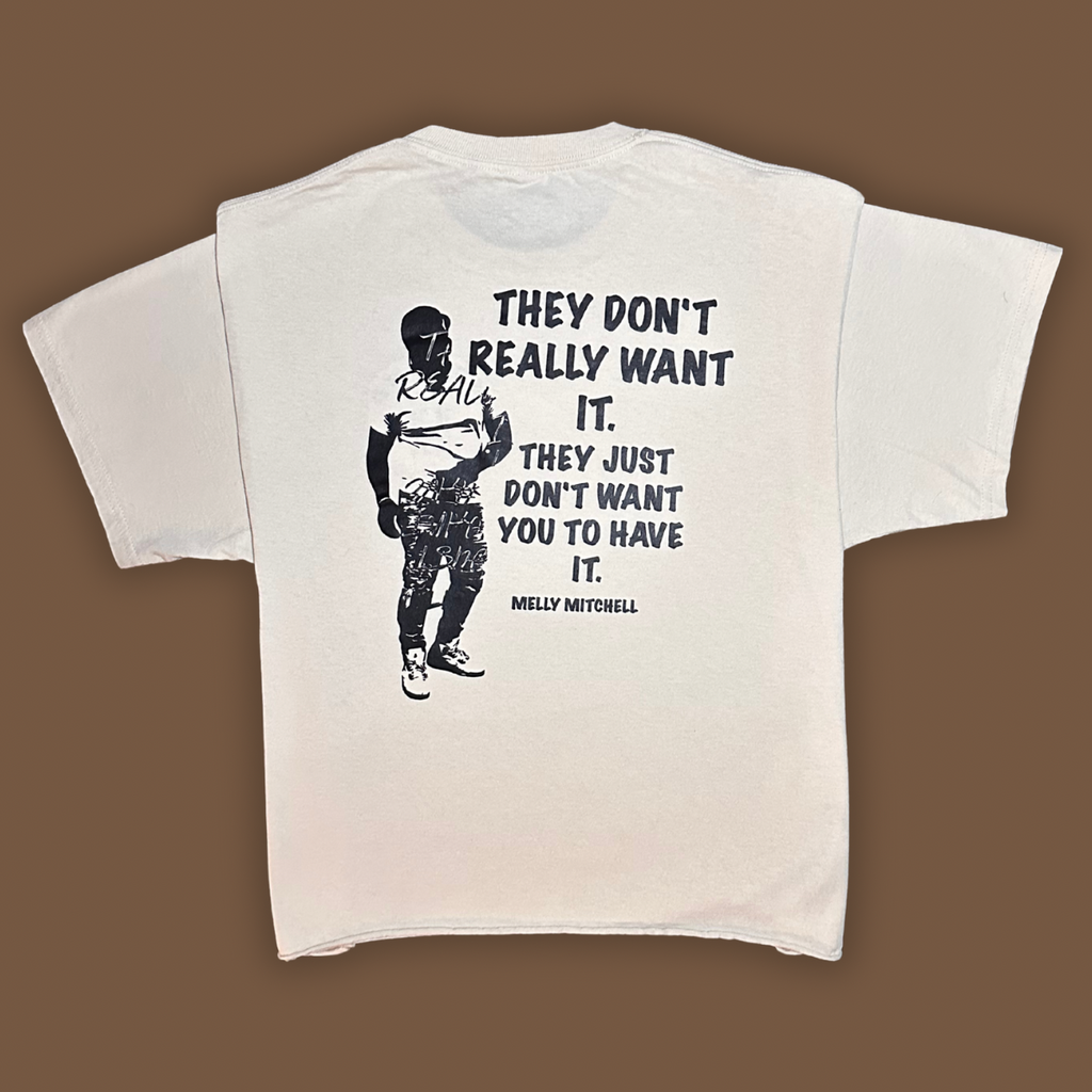 Be Mindful Hand Cropped Tee (Beige and Black)