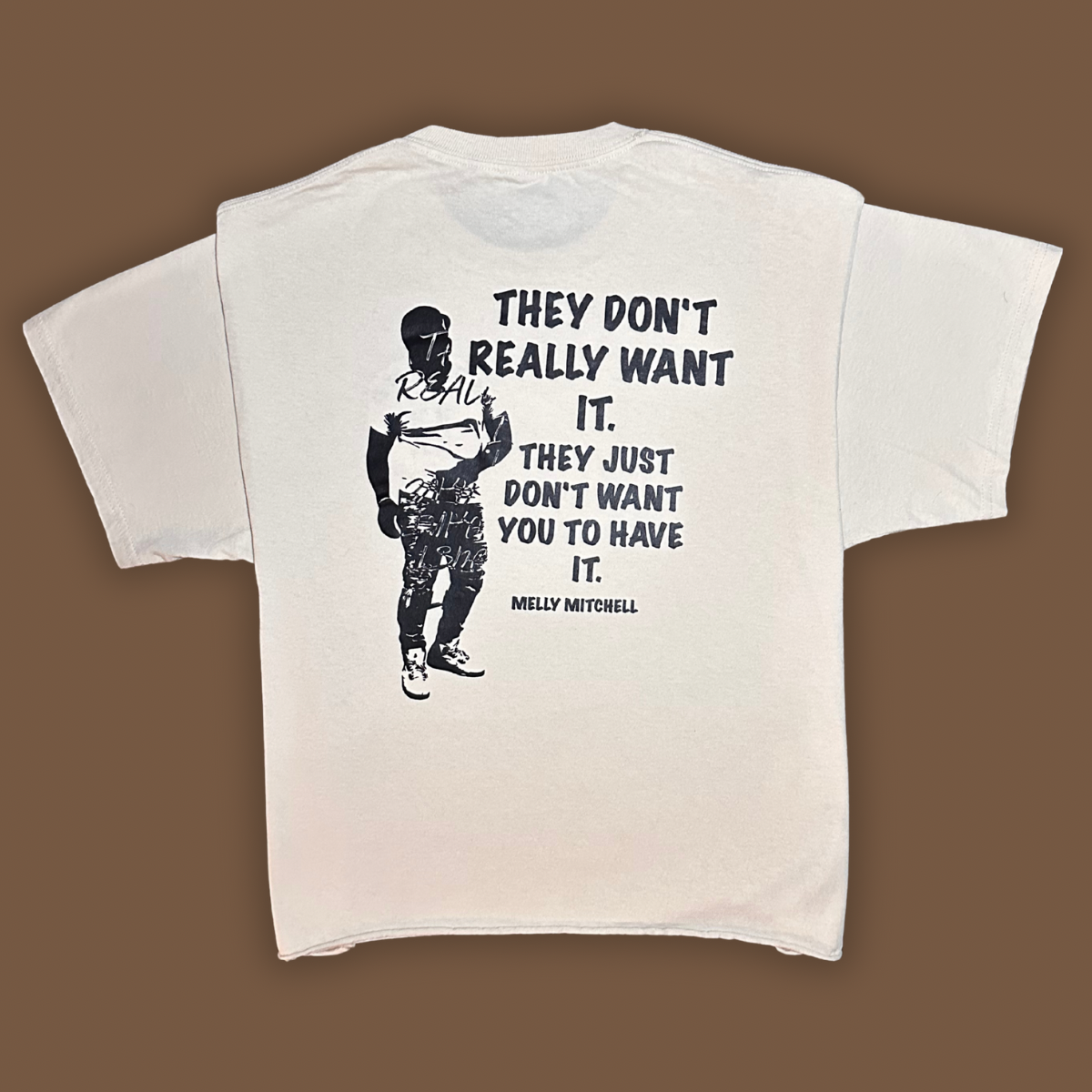 Be Mindful Hand Cropped Tee (Beige and Black)