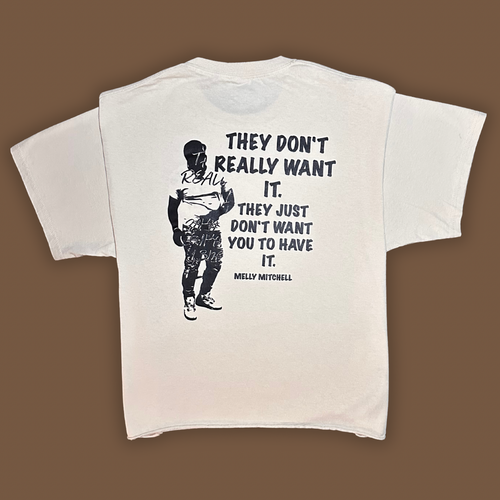 Be Mindful Hand Cropped Tee (Beige and Black)