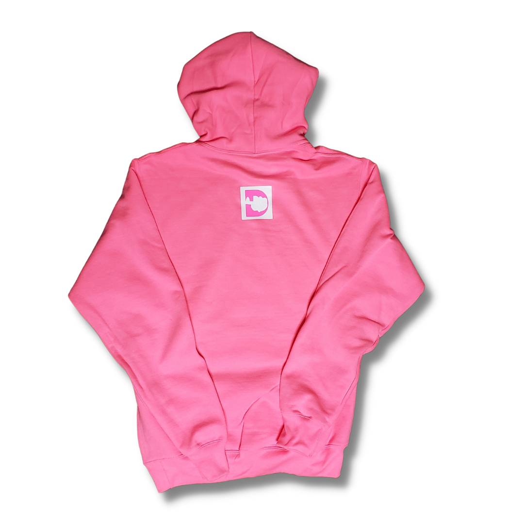 Faith Over Fear Pullover Hoodie (Soft Pink and White)